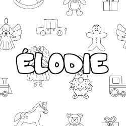 Coloración del nombre ÉLODIE - decorado juguetes