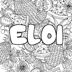 Coloración del nombre ELOI - decorado mandala de frutas