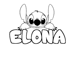 Coloración del nombre ELONA - decorado Stitch