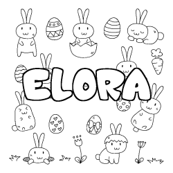 Coloración del nombre ELORA - decorado Pascua