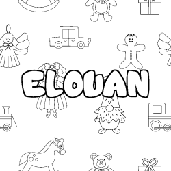 Dibujo para colorear ELOUAN - decorado juguetes