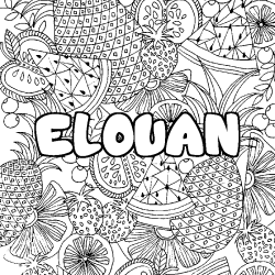 Dibujo para colorear ELOUAN - decorado mandala de frutas