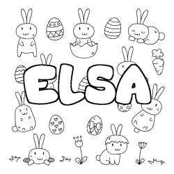 Coloración del nombre ELSA - decorado Pascua