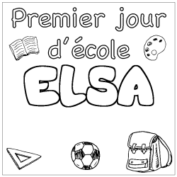 Coloración del nombre ELSA - decorado primer día de escuela