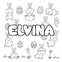 Coloración del nombre ELVINA - decorado Pascua