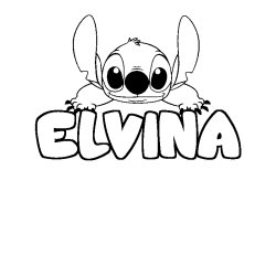 Coloración del nombre ELVINA - decorado Stitch