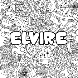 Coloración del nombre ELVIRE - decorado mandala de frutas