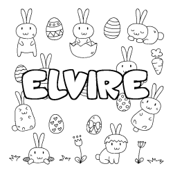 Coloración del nombre ELVIRE - decorado Pascua