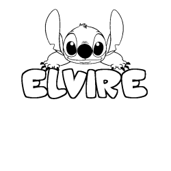 Coloración del nombre ELVIRE - decorado Stitch