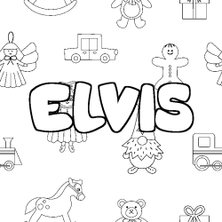 Dibujo para colorear ELVIS - decorado juguetes