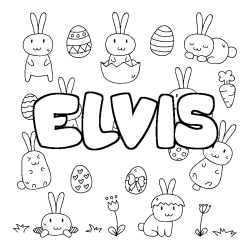 Coloración del nombre ELVIS - decorado Pascua