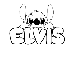 Dibujo para colorear ELVIS - decorado Stitch