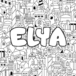 Coloración del nombre ELYA - decorado ciudad