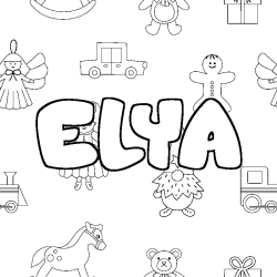 Coloración del nombre ELYA - decorado juguetes