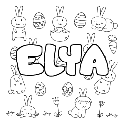 Coloración del nombre ELYA - decorado Pascua