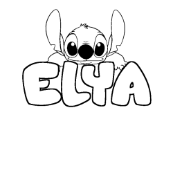 Coloración del nombre ELYA - decorado Stitch