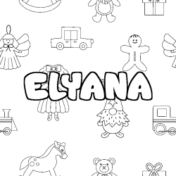 Coloración del nombre ELYANA - decorado juguetes