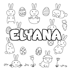 Coloración del nombre ELYANA - decorado Pascua