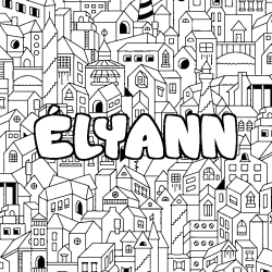 Dibujo para colorear &Eacute;LYANN - decorado ciudad