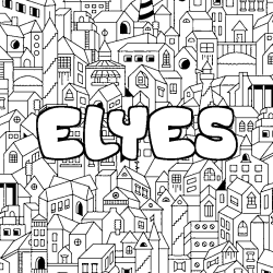 Dibujo para colorear ELYES - decorado ciudad