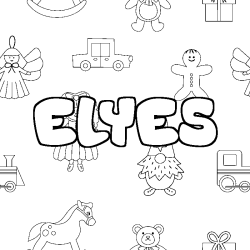 Coloración del nombre ELYES - decorado juguetes