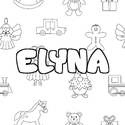 Coloración del nombre ELYNA - decorado juguetes