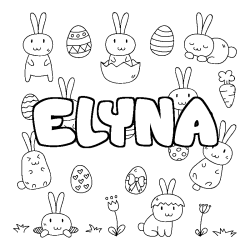 Coloración del nombre ELYNA - decorado Pascua