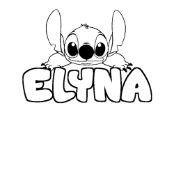 Coloración del nombre ELYNA - decorado Stitch