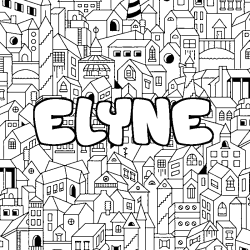 Coloración del nombre ELYNE - decorado ciudad