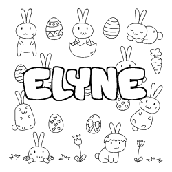 Coloración del nombre ELYNE - decorado Pascua