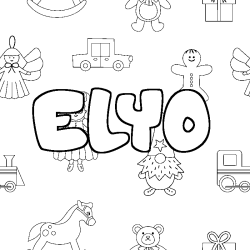 Dibujo para colorear ELYO - decorado juguetes