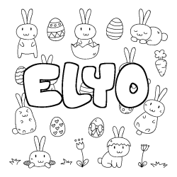 Coloración del nombre ELYO - decorado Pascua