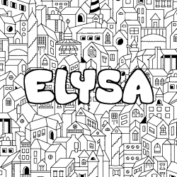 Coloración del nombre ELYSA - decorado ciudad