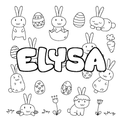 Coloración del nombre ELYSA - decorado Pascua