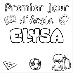 Coloración del nombre ELYSA - decorado primer día de escuela