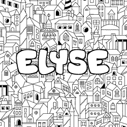 Coloración del nombre ELYSE - decorado ciudad