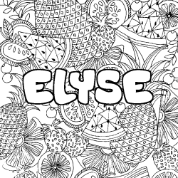 Coloración del nombre ELYSE - decorado mandala de frutas