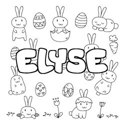 Coloración del nombre ELYSE - decorado Pascua