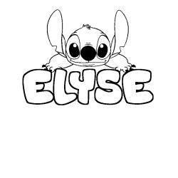 Coloración del nombre ELYSE - decorado Stitch