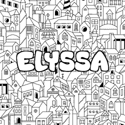 Coloración del nombre ELYSSA - decorado ciudad