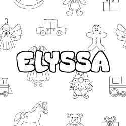 Coloración del nombre ELYSSA - decorado juguetes