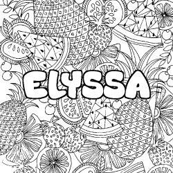 Coloración del nombre ELYSSA - decorado mandala de frutas