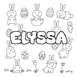 Coloración del nombre ELYSSA - decorado Pascua