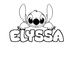 Coloración del nombre ELYSSA - decorado Stitch