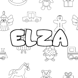 Coloración del nombre ELZA - decorado juguetes