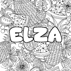 Coloración del nombre ELZA - decorado mandala de frutas