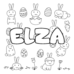 Coloración del nombre ELZA - decorado Pascua