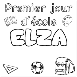 Coloración del nombre ELZA - decorado primer día de escuela