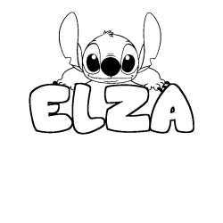 Coloración del nombre ELZA - decorado Stitch