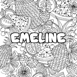 Coloración del nombre EMELINE - decorado mandala de frutas